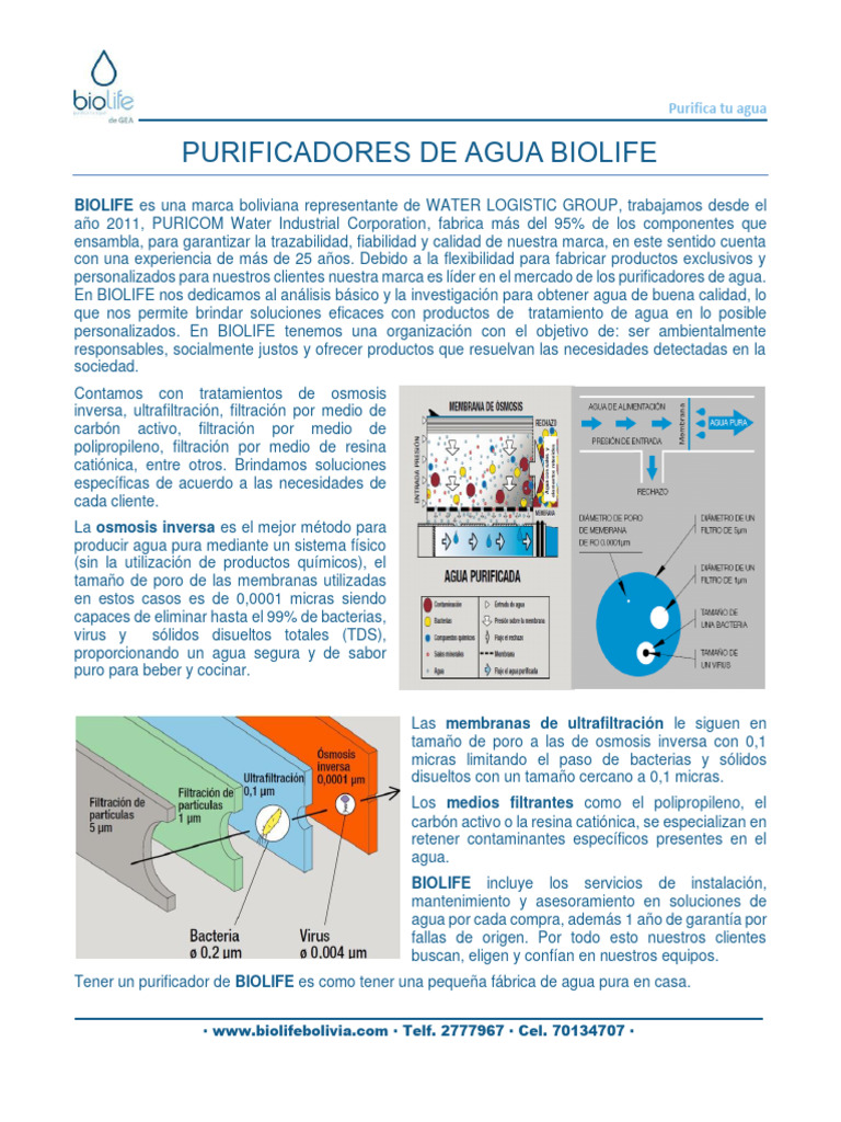 CATALOGO BIOLIFE 2021 (Fin - ) | PDF | Agua | Ósmosis