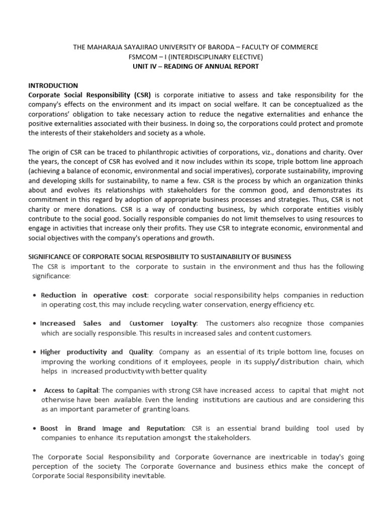 Rar Unit 4 | PDF | Corporate Social Responsibility | Business Economics