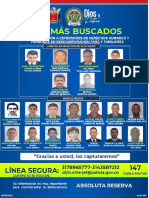 Cartel de los más buscados por asesinato de líderes sociales y firmantes de paz