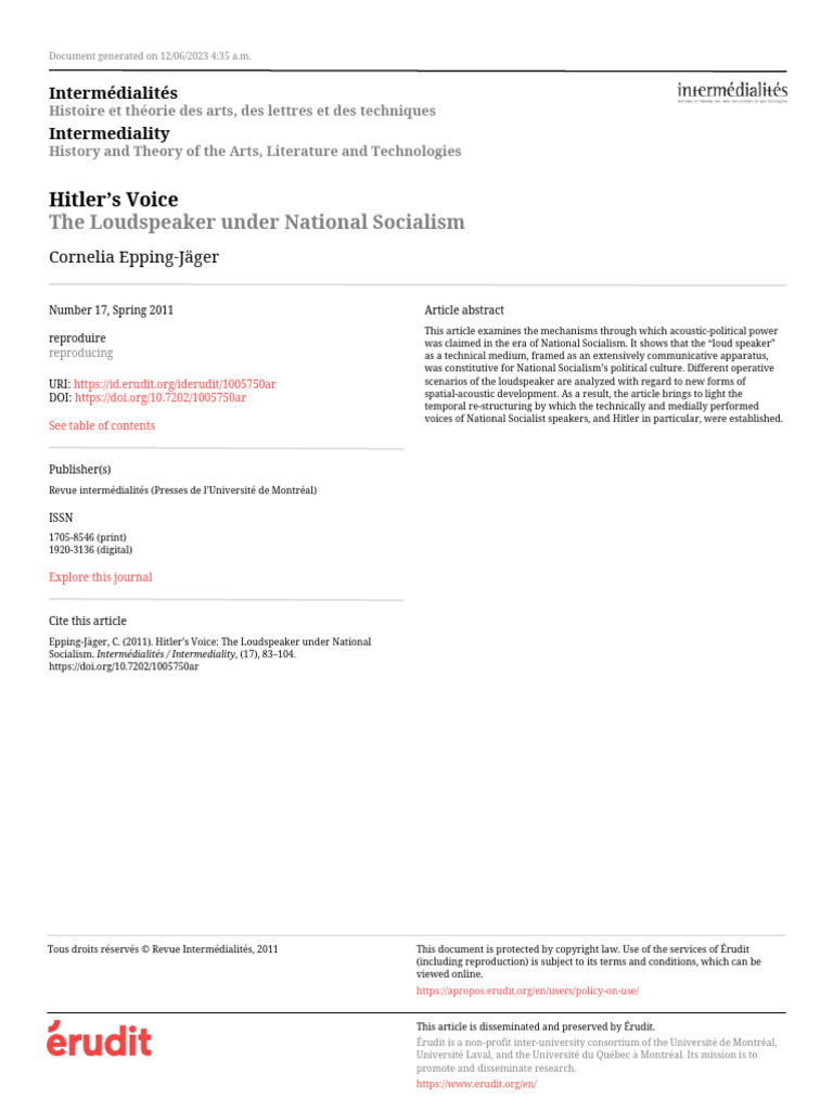 Hitler S Voice | Download Free PDF | Nazi Party | Joseph Goebbels