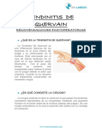 Tendinitis Quervain Recomendaciones Postoperatorias