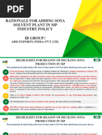 M.P PRESENTATION - Rationale For Putting Soya Solvent Plant in MP Industry Policy-V6