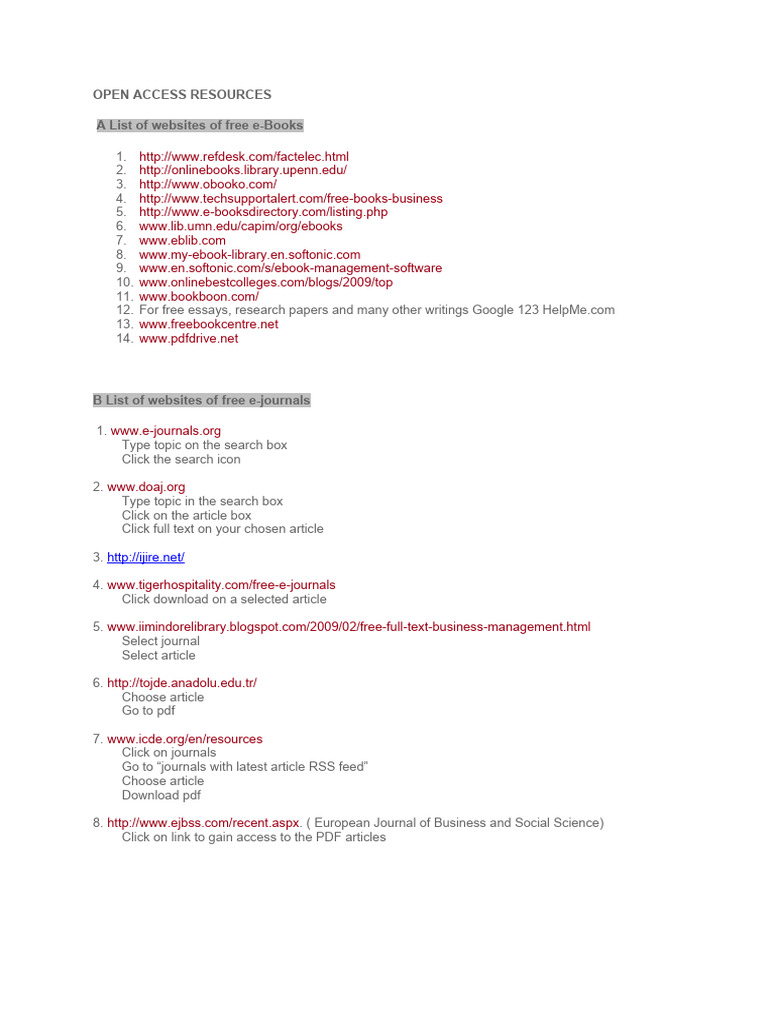 Revised Library Open Resource's | PDF | Academic Journal | Educational ...