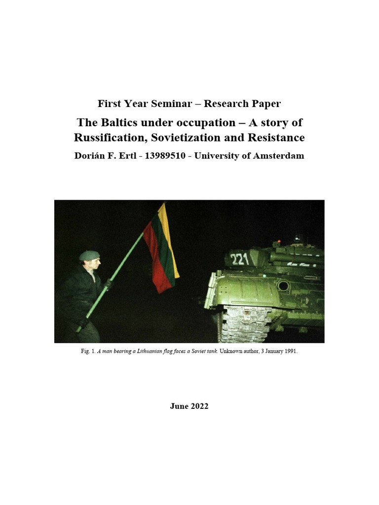 Baltics: Russification and Resistance History | PDF | Baltic States ...
