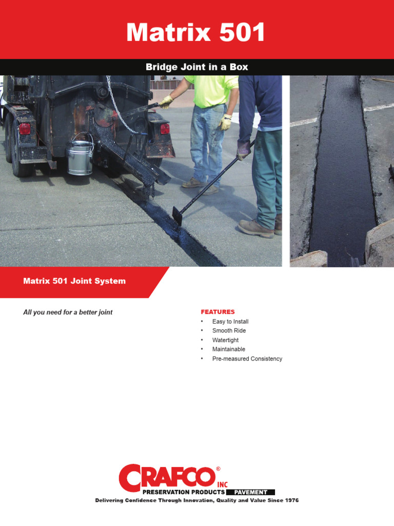 Crafco Matrix Bridge Joint Mastic Brochure PDF Concrete Physical