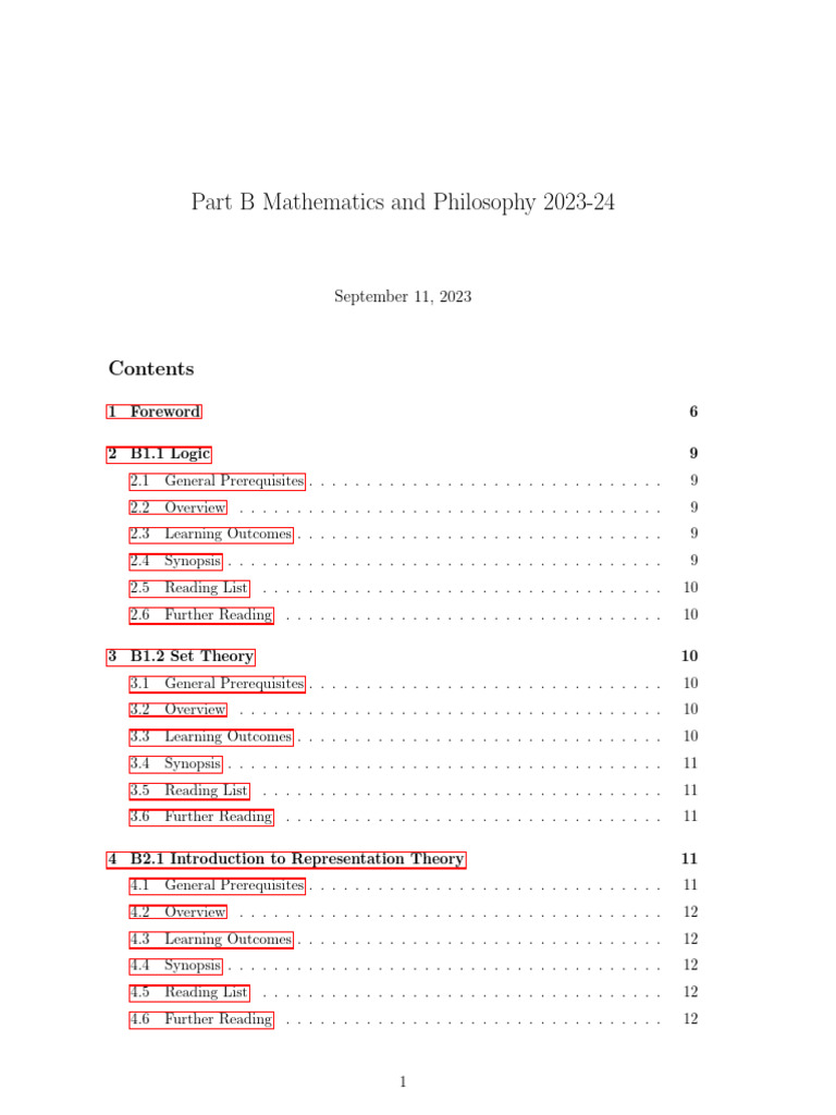 Mathematics and Philosophy Curriculum 2023 | PDF | Representation ...