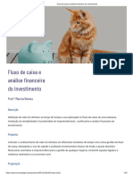 Fluxo de Caixa e Análise Financeira Do Investimento