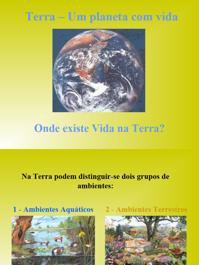 Ambientes Aquáticos e Terrestres na Terra | PDF | Ecossistema aquático ...