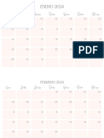 Calendario para Pared Anual 2024 Delicado Rosado y Blanco-2