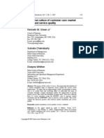 Journal Article: Organisational Culture of Customer Care: Market Orientation and Service Quality