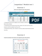 Excel Competition Module Test 1