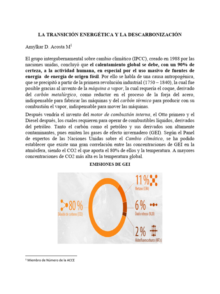 Descarbonización y Transición Energética | PDF | Gases de efecto ...
