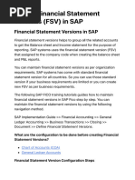 Create Financial Statement Versions in SAP