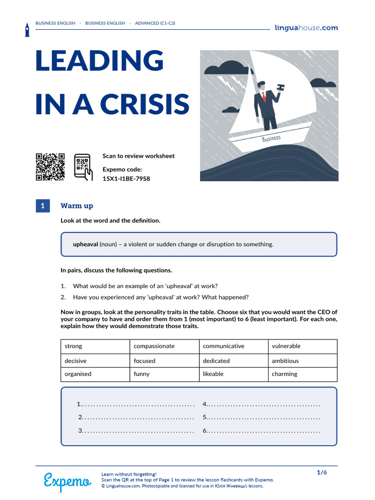 Leading in A Crisis British English Teacher | PDF | Reading Comprehension