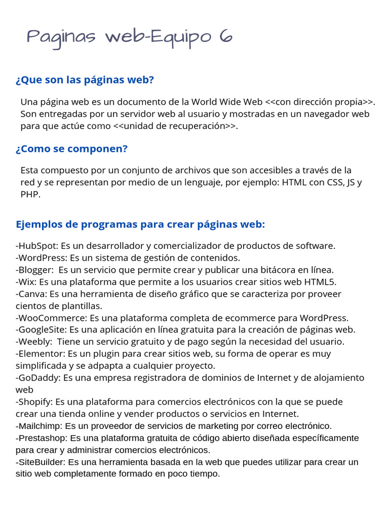 Herramientas y conceptos de páginas web | PDF | Red mundial | Internet ...
