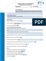 Initial Functional MedicineQuestionnaire