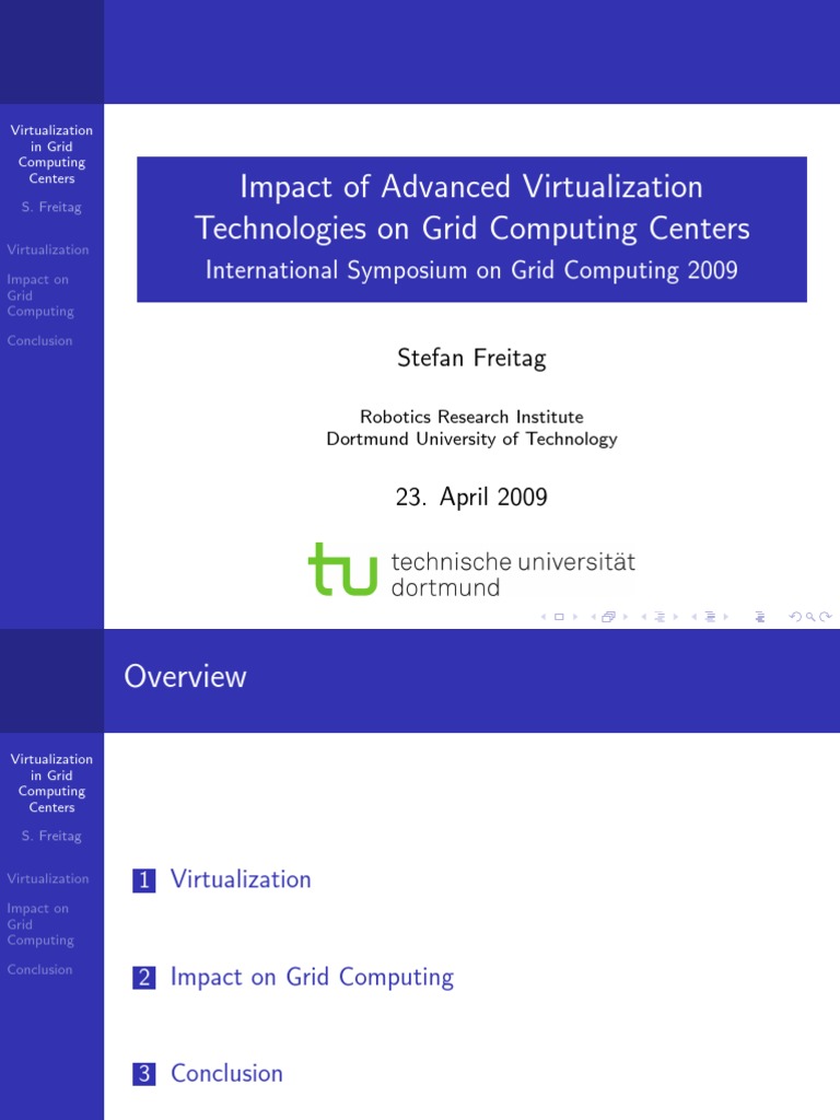 Virtualization in Grid Computing Centers | PDF | Virtual Machine ...