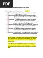 Ch-1 CHARACTERISTICS of Living Organisms