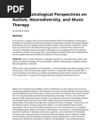 Ethnomusicological Perspectives On Autism, Neurodiversity, and Music Therapy