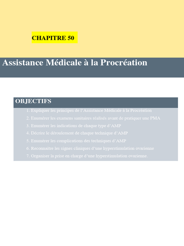 AMP Techniques Et Complications | PDF | Procréation médicalement ...