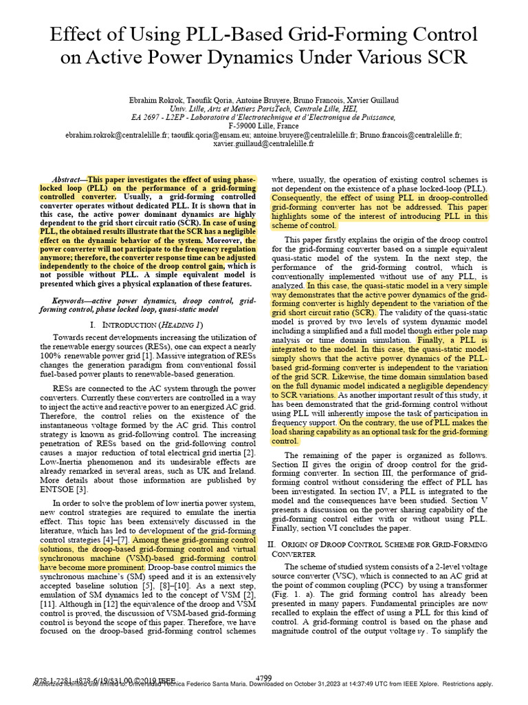 Effect of Using PLL-Based Grid-Forming Control On Active Power Dynamics ...