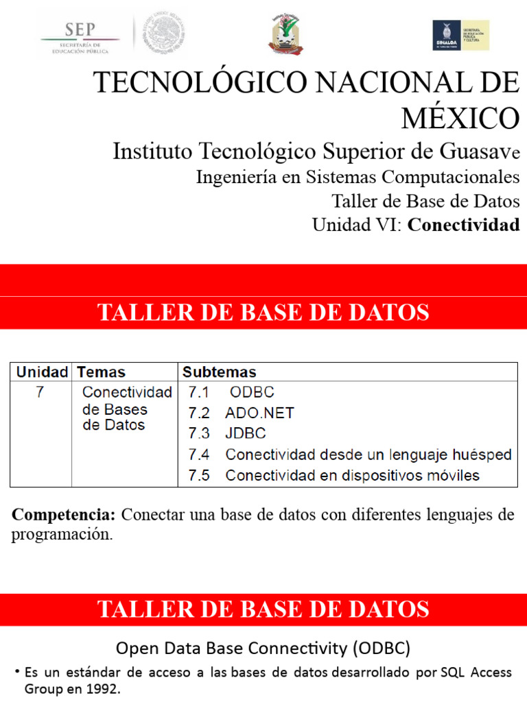 Conectividad de Bases de Datos Móviles | PDF | Active X Data Objects ...