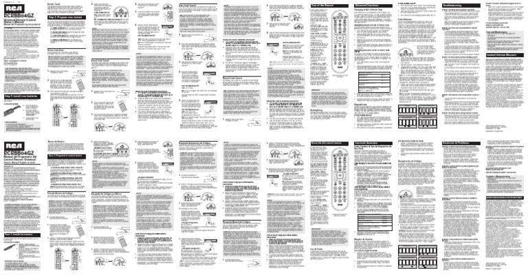 RCA Universal Remote Programming Guide | PDF | Videocassette Recorder ...