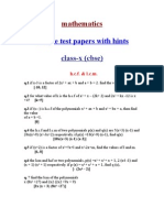 Sample Test Papers With Hints: Mathematics