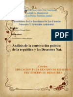 Análisis de La Constitución Política de La República y Los Desastres Nat Leydi