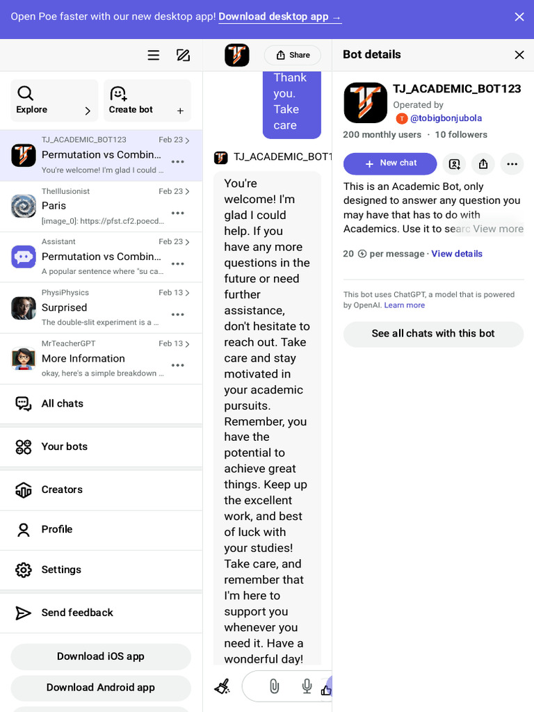 Academic Support Bot Guide | PDF | Mobile App | Information Appliances