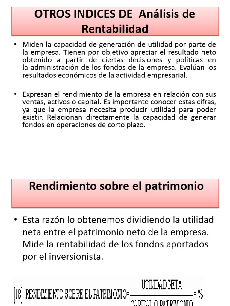 Guía de Ratios de Rentabilidad Empresarial | PDF | Rentabilidad sobre ...