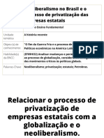 Neoliberalismo No Brasil e o Processo de Privatizacao Das Empresas Estatais6112
