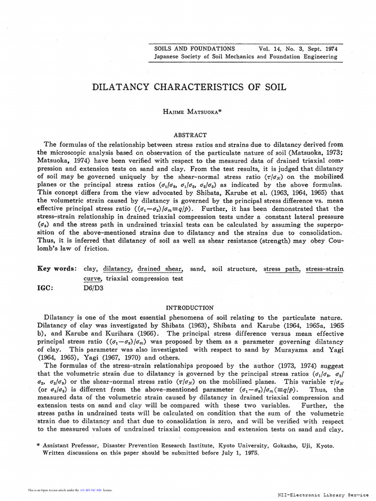 Dilatancy Test Results for Soil Types | PDF | Physics | Physical Sciences