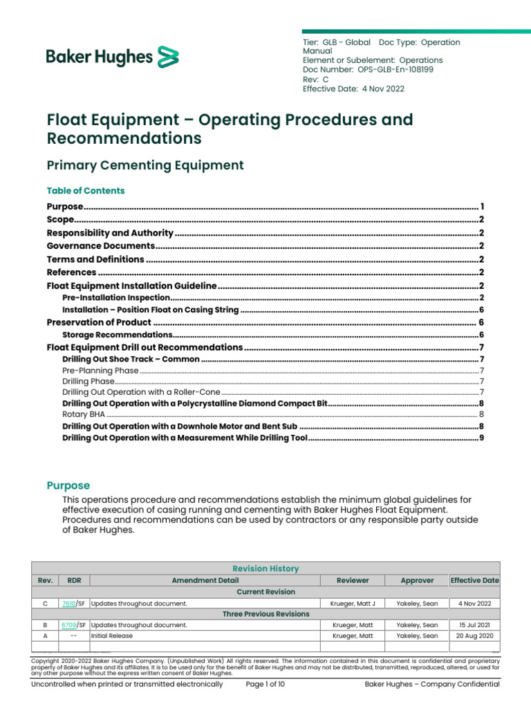 OPS-GLB-En-108199 - Float Equipment - Operating Procedures and ...