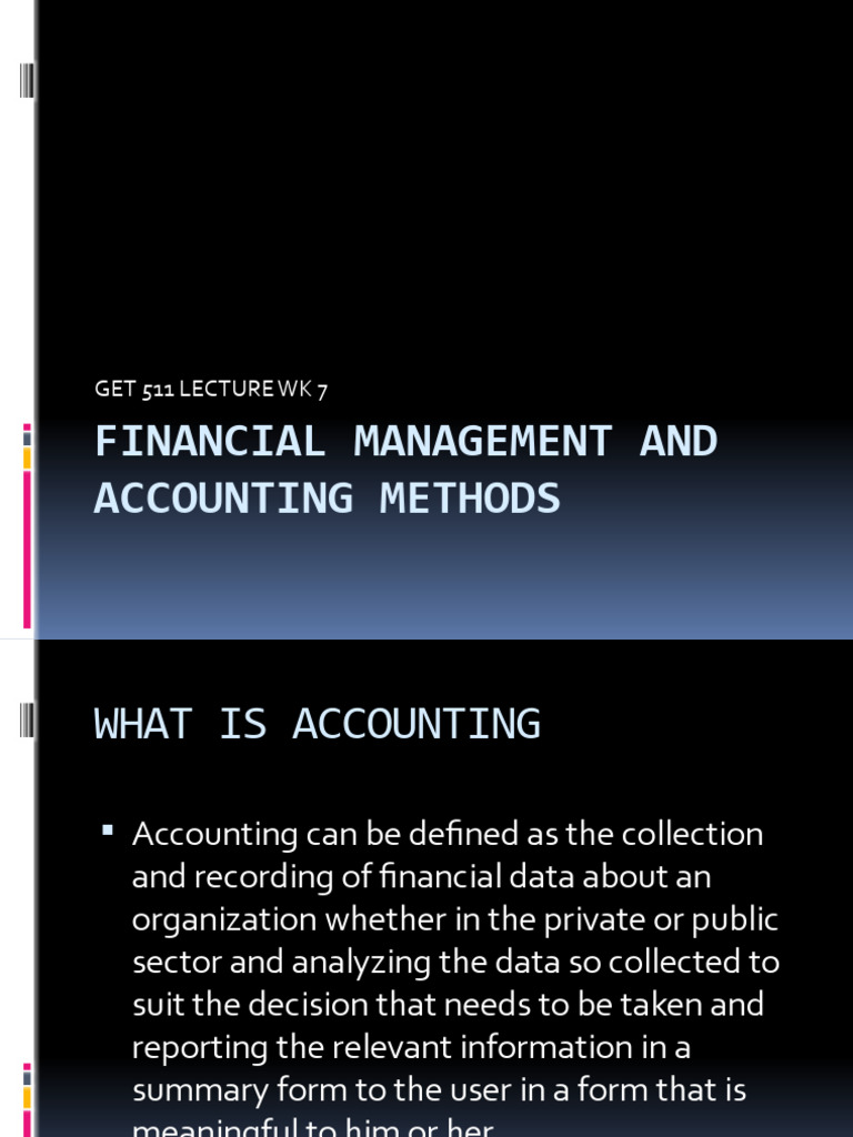 GET 511 Financial Management and Accounting Methods | PDF ...