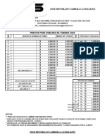 Lista de Precios Vigente - Curvas