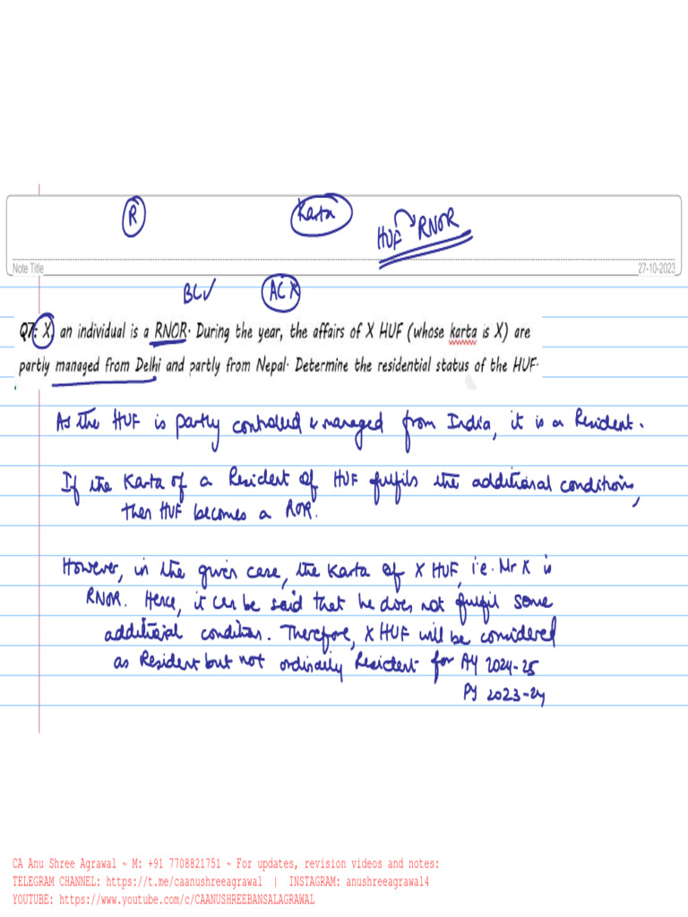 3 - Residential Status - Classroom Notes | PDF