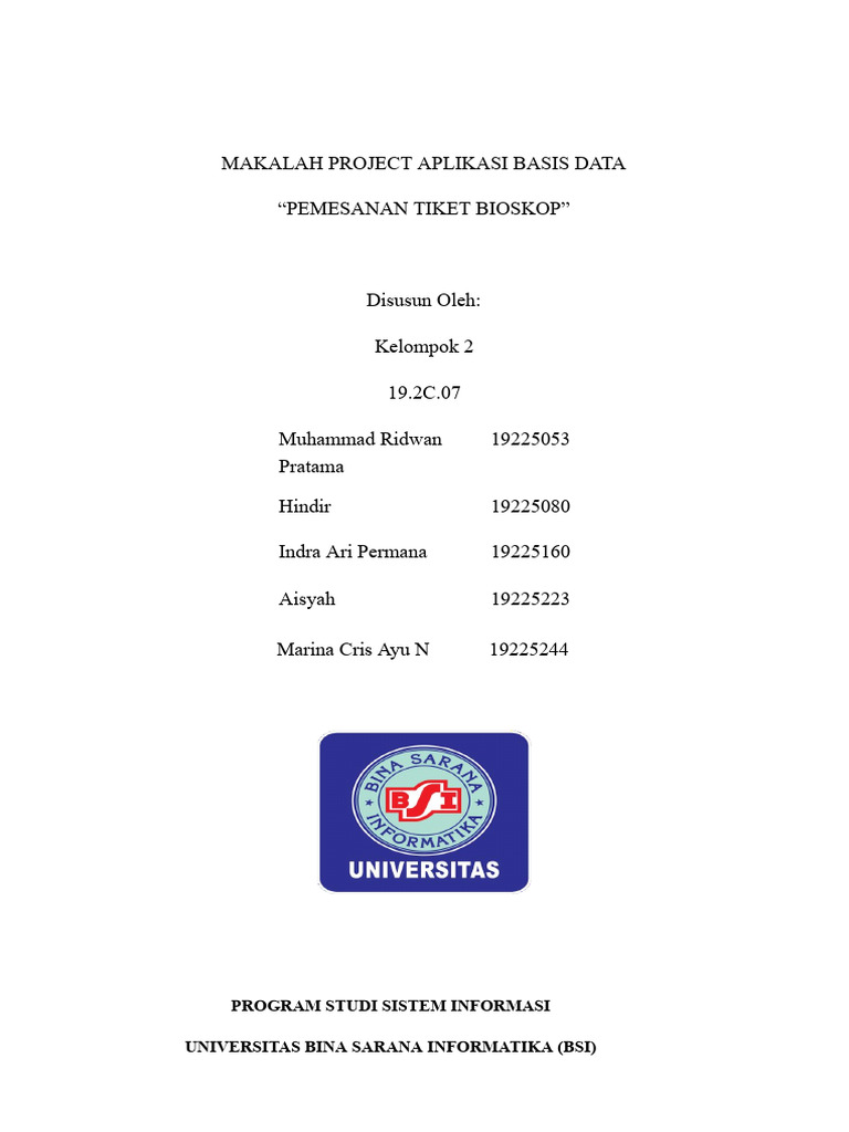 Pemesanan Tiket Bioskop | PDF