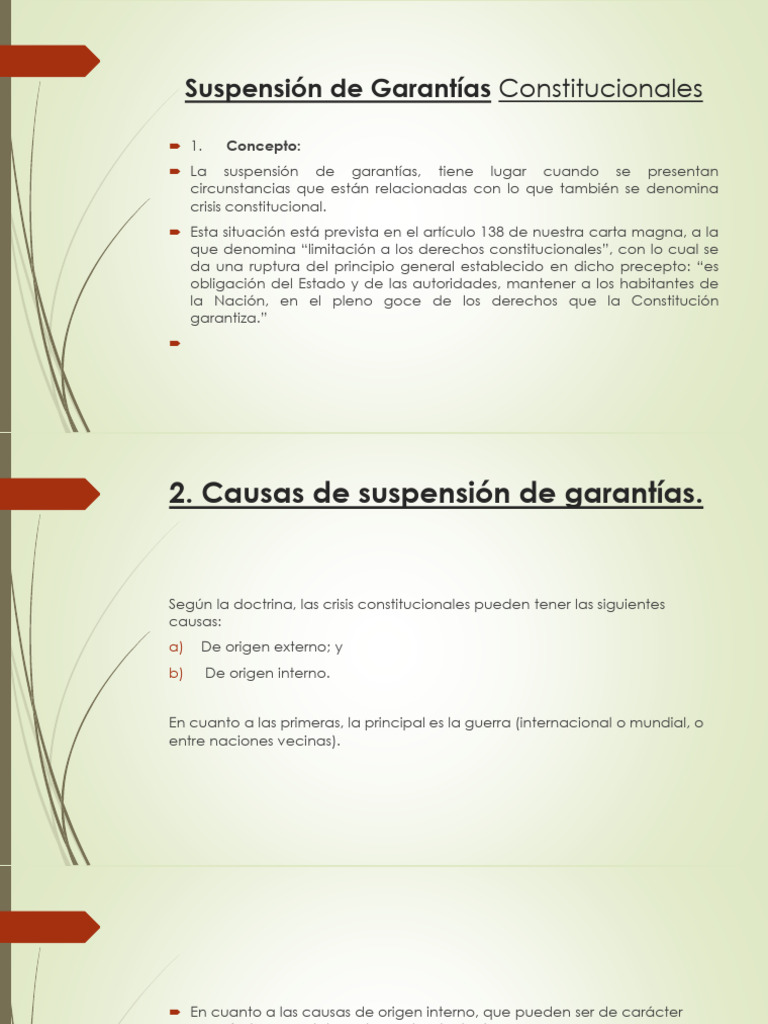Suspensión de Garantías Constitucionales | PDF | Derecho Constitucional ...