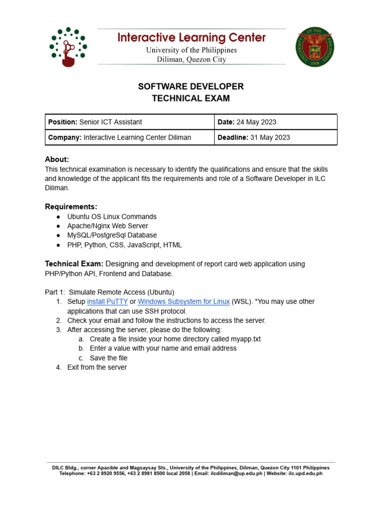 Techincal Exam 2023 Pdf Databases World Wide Web