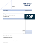 Film Crew Invoice Template