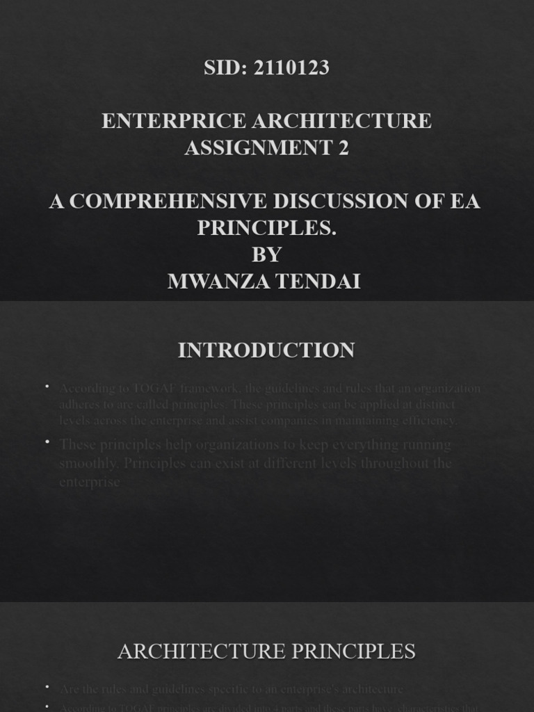 Ea Assignment 9 | PDF | Enterprise Architecture | Information Technology