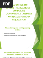 ACCOUNTING For SPECIAL TRANSACTIONS - Corporate Liquidation Statement of Realization and Liquidation