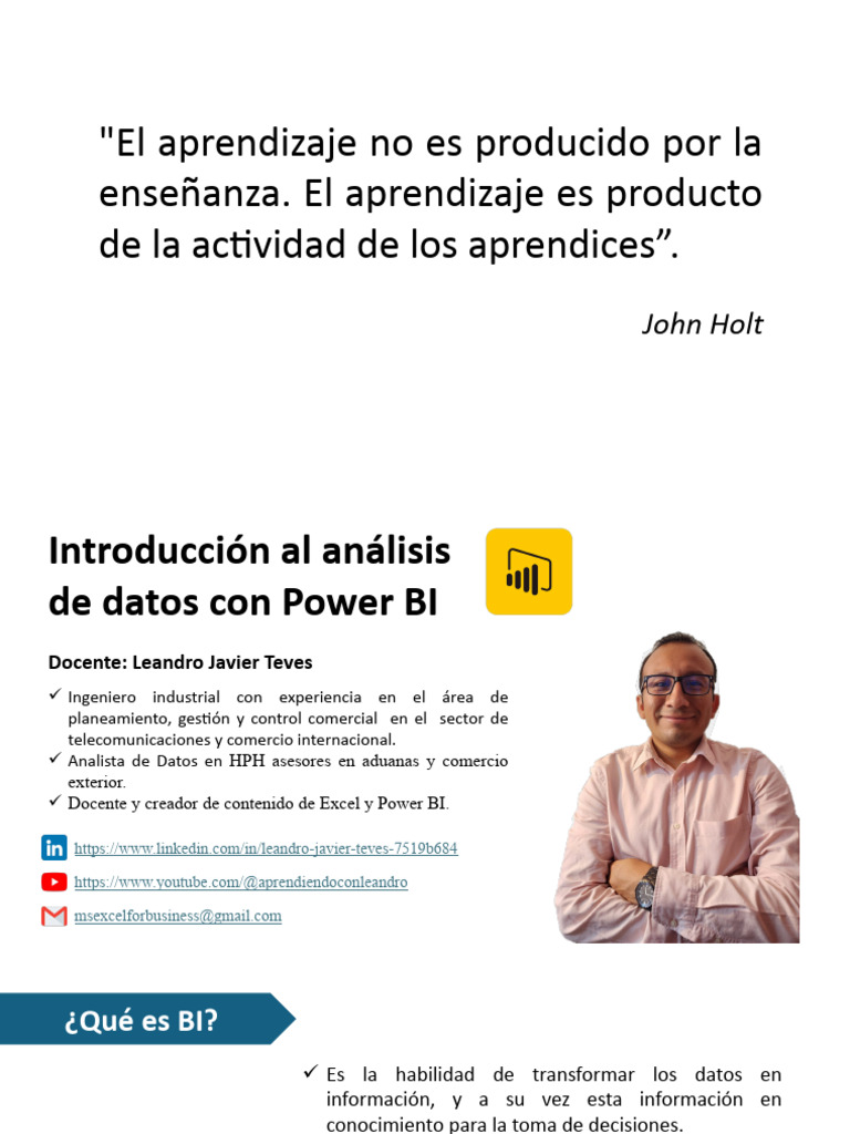 Introducción a Power BI y BI | PDF | Almacén de datos | Informática