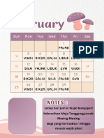Purple Pink Cute Simple 2024 Calendar A4 Document
