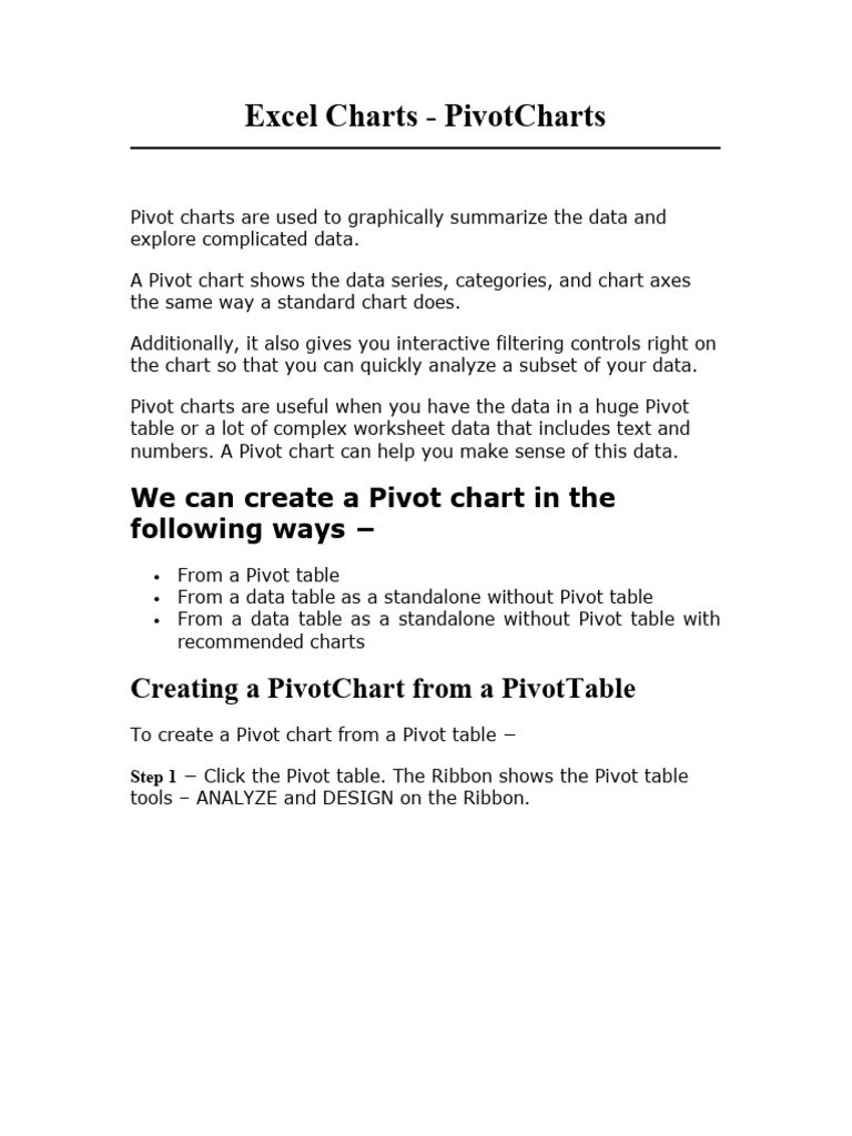 Excel charts pdf information technology computing
