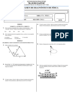 EXAMEN DE DIAGNÓSTICO 2DO. GRADO I. E. Pr. BUEN PASTOR (FÍSICA)