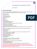 Lista de Utilies y Necesidades Del Aula Generoros 3 Años 2024 A