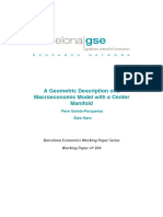 A Geometric Description of A Macroeconomic Model With A Center Manifold