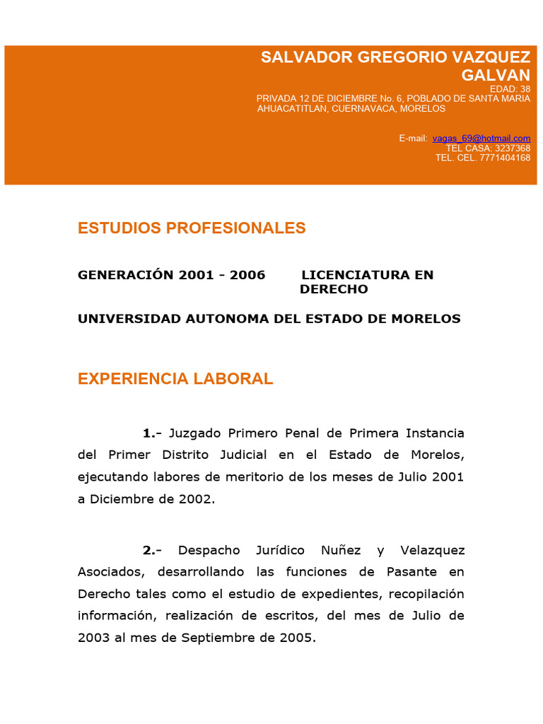 Experiencia y Formación en Derecho | PDF | Justicia | Crimen y violencia